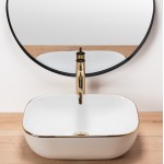 Накладной умывальник Rea Belinda Gold Edge